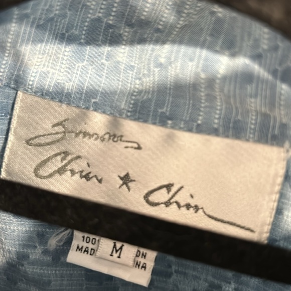 Vintage Simone Chin Chin cotton 2 piece set heathered blue women’s set medium - Picture 4 of 11